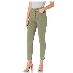Mud Pie Army Green Button fly Skinny Denim Jeans size Small‎ D30